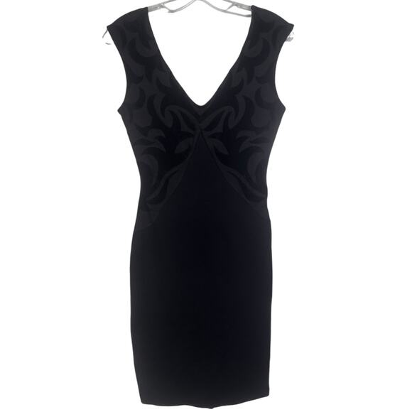 Mystic Cocktail Party Dress V-Neck Strapless Mini Dress Stretch Black S - Picture 1 of 5